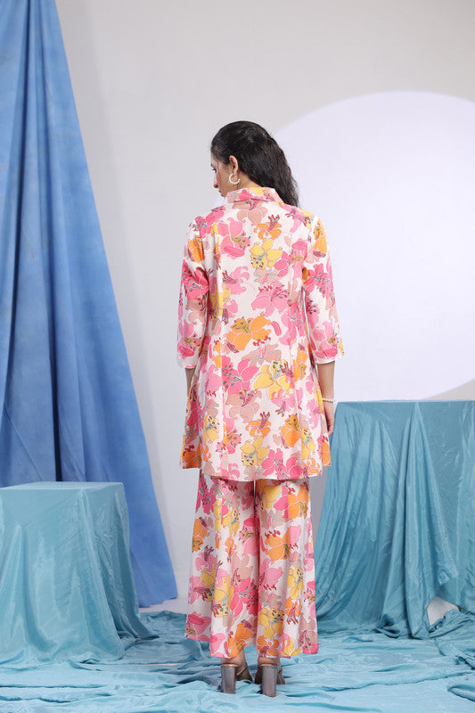 Pink Multicolour Floral Printed Co-ord Set