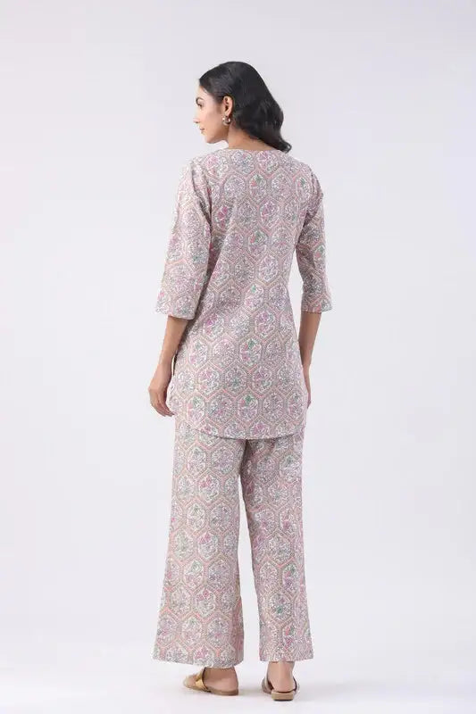 Coral Blush Cotton Loungewear Set