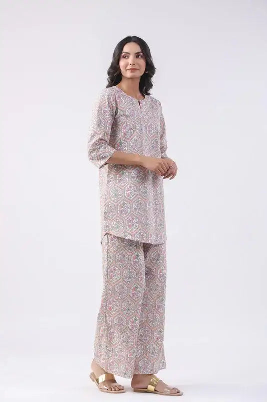 Coral Blush Cotton Loungewear Set