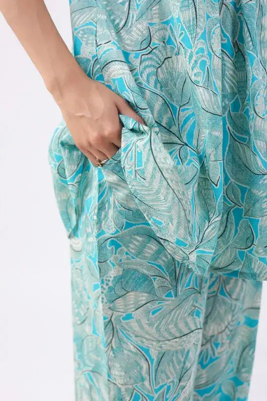 Cyan Blue Cotton Co-ord Set