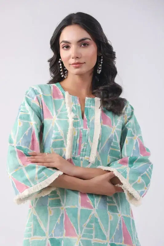Mint Green Cotton Flex Co-ord Set