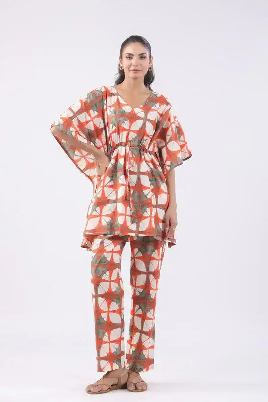 Sunset Drift Cotton Kaftan Set