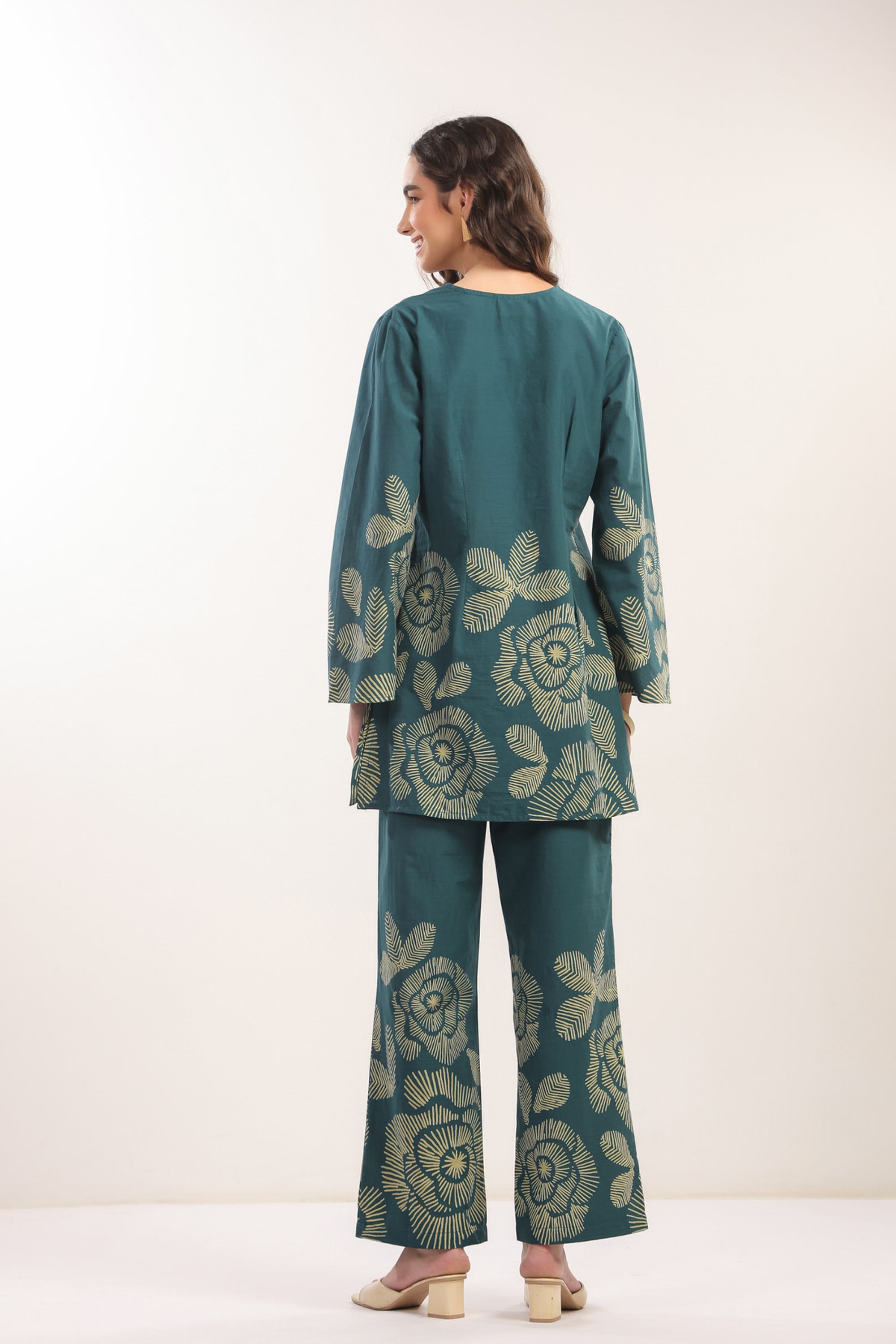 Wildflower Teal Cotton Co-ord Set