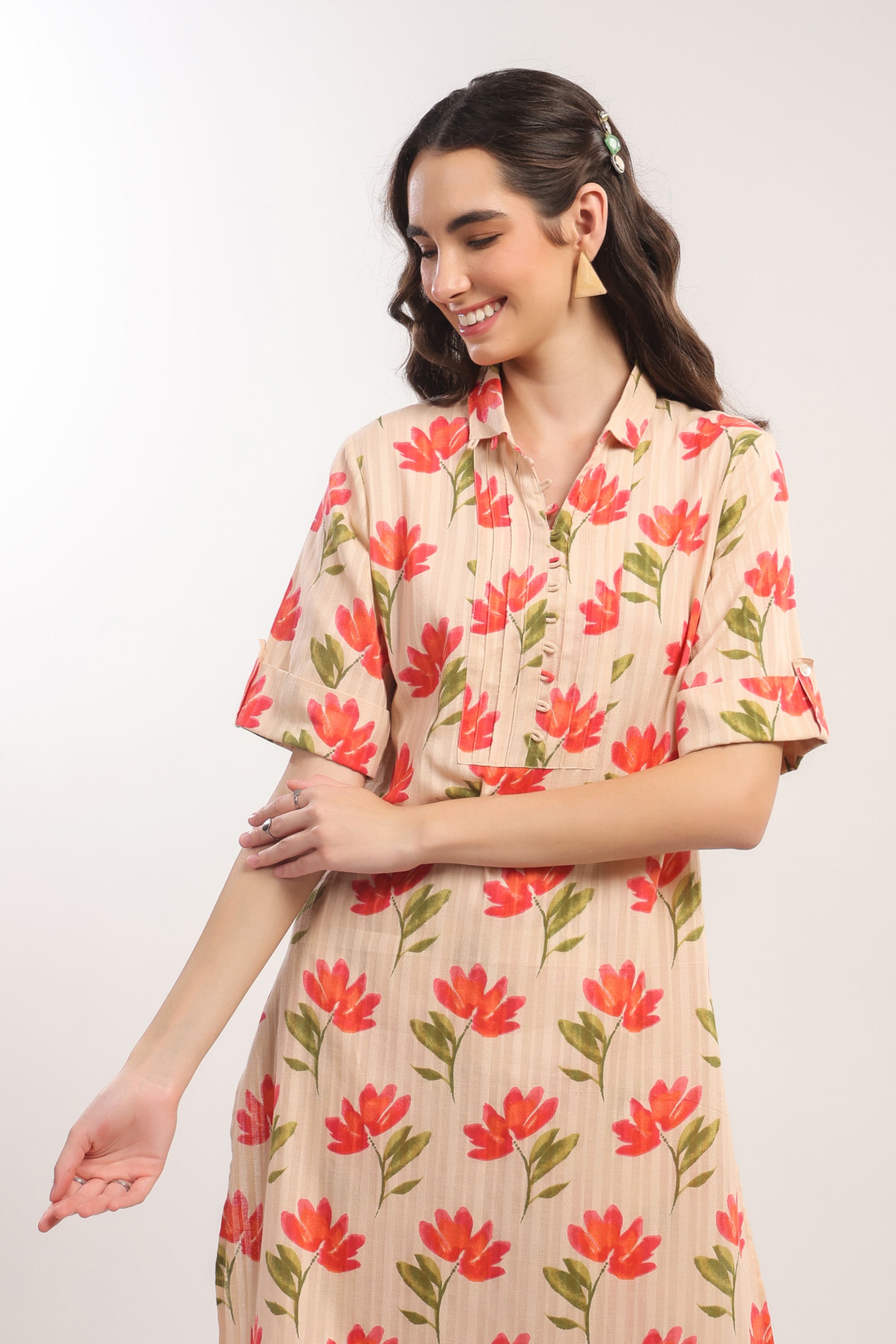 Apricot Petals Cotton Co-ord Set