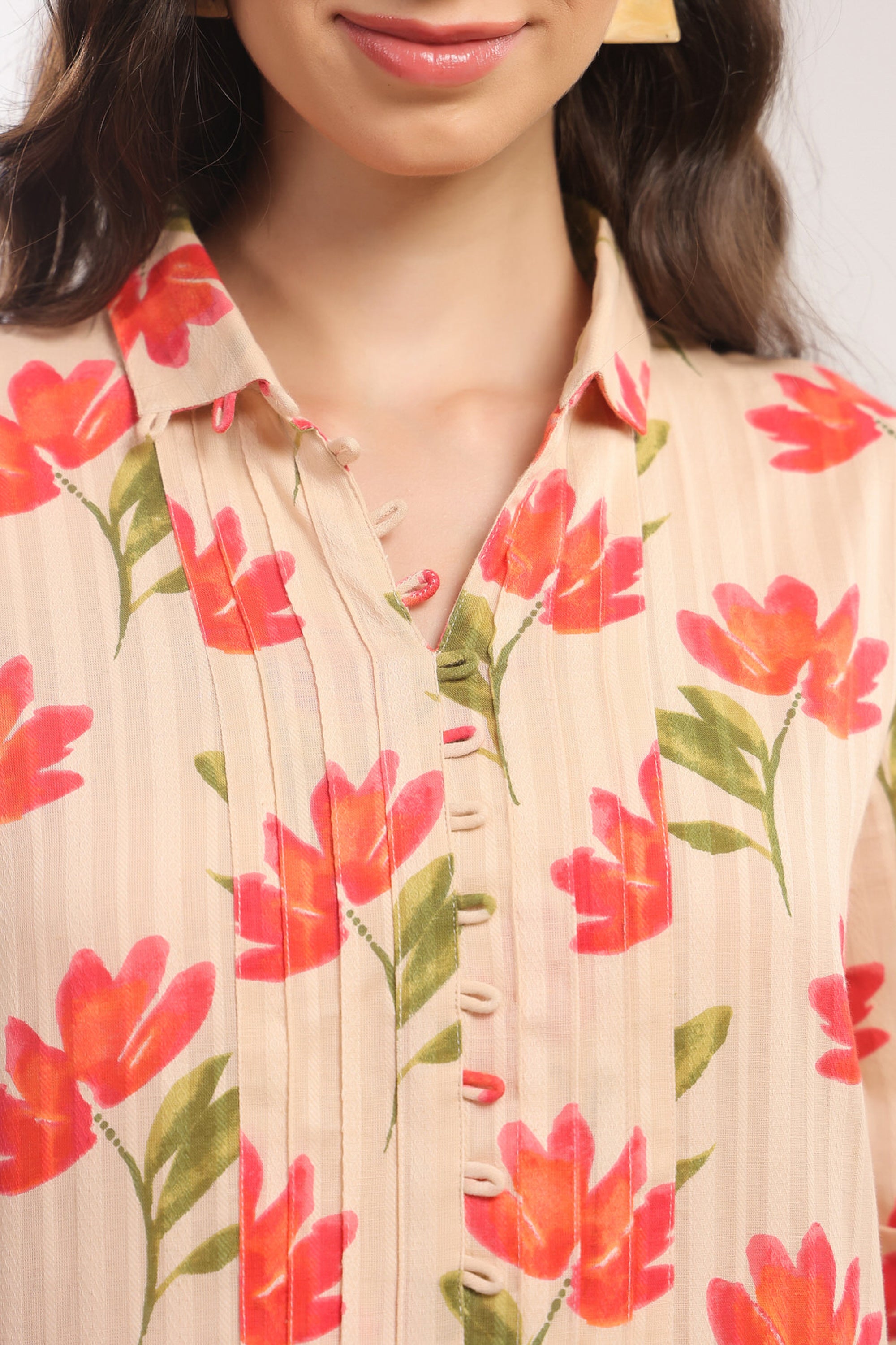 Apricot Petals Cotton Co-ord Set