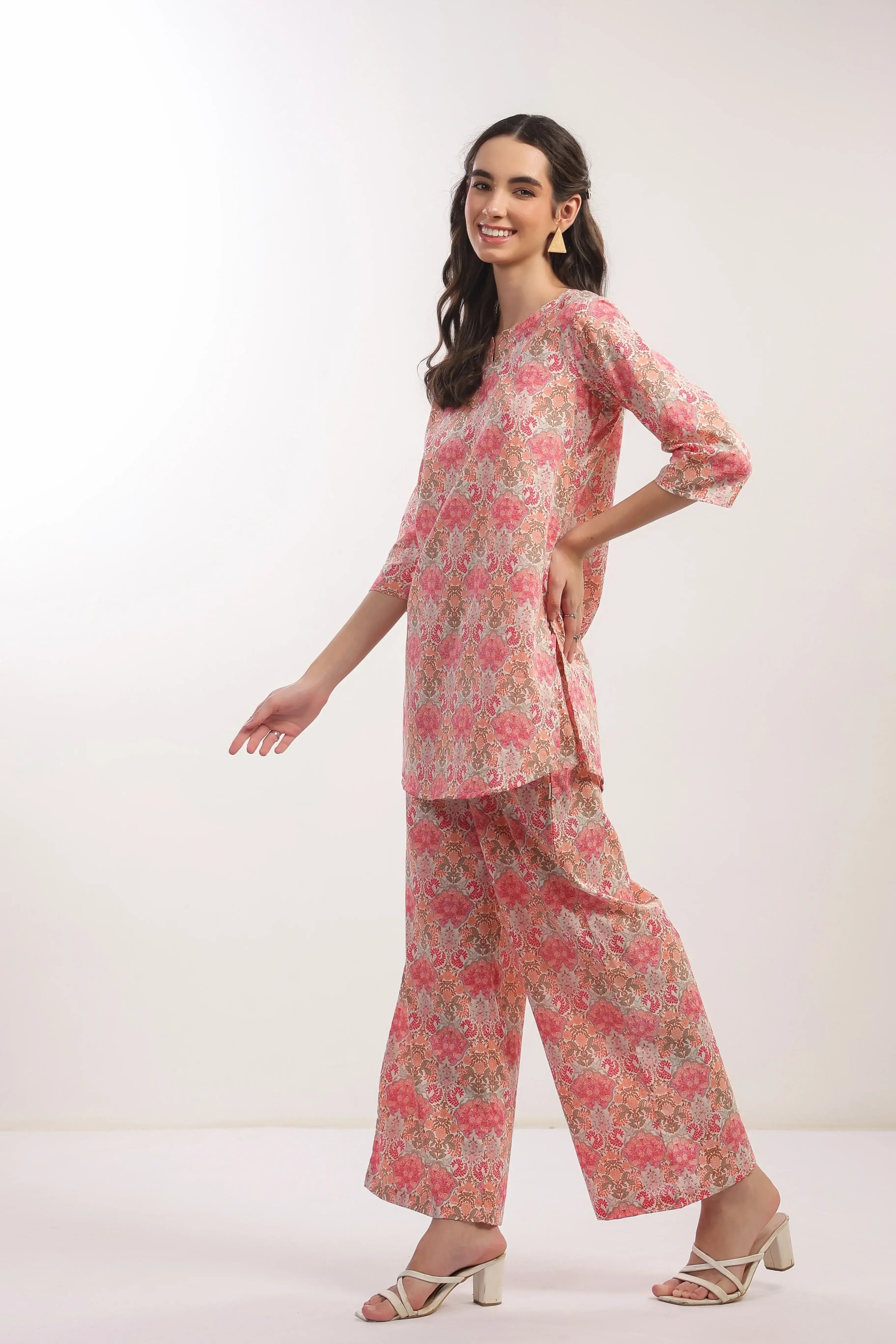 Rose Drift Multicolour Cotton Co-ord Set