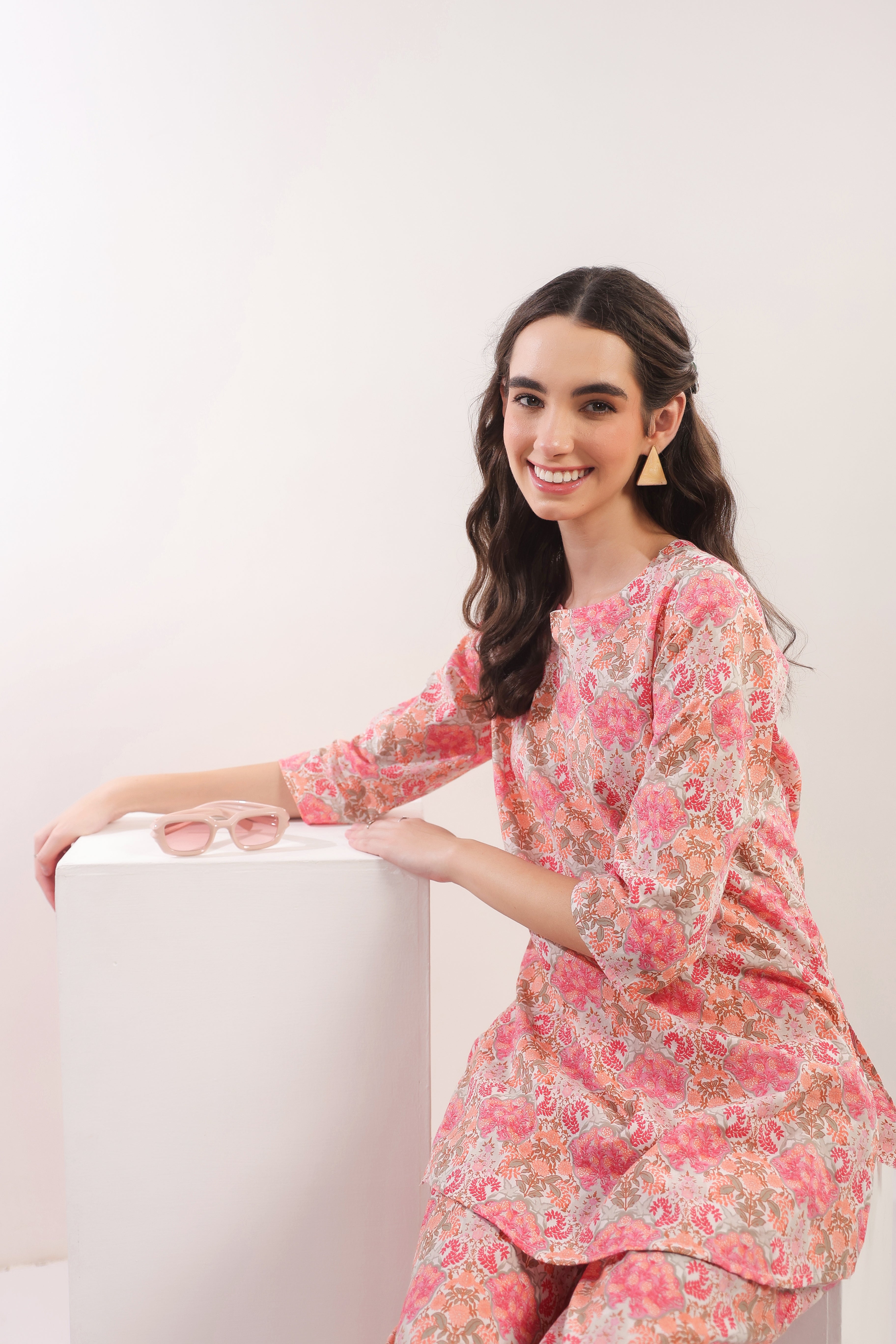 Rose Drift Multicolour Cotton Co-ord Set