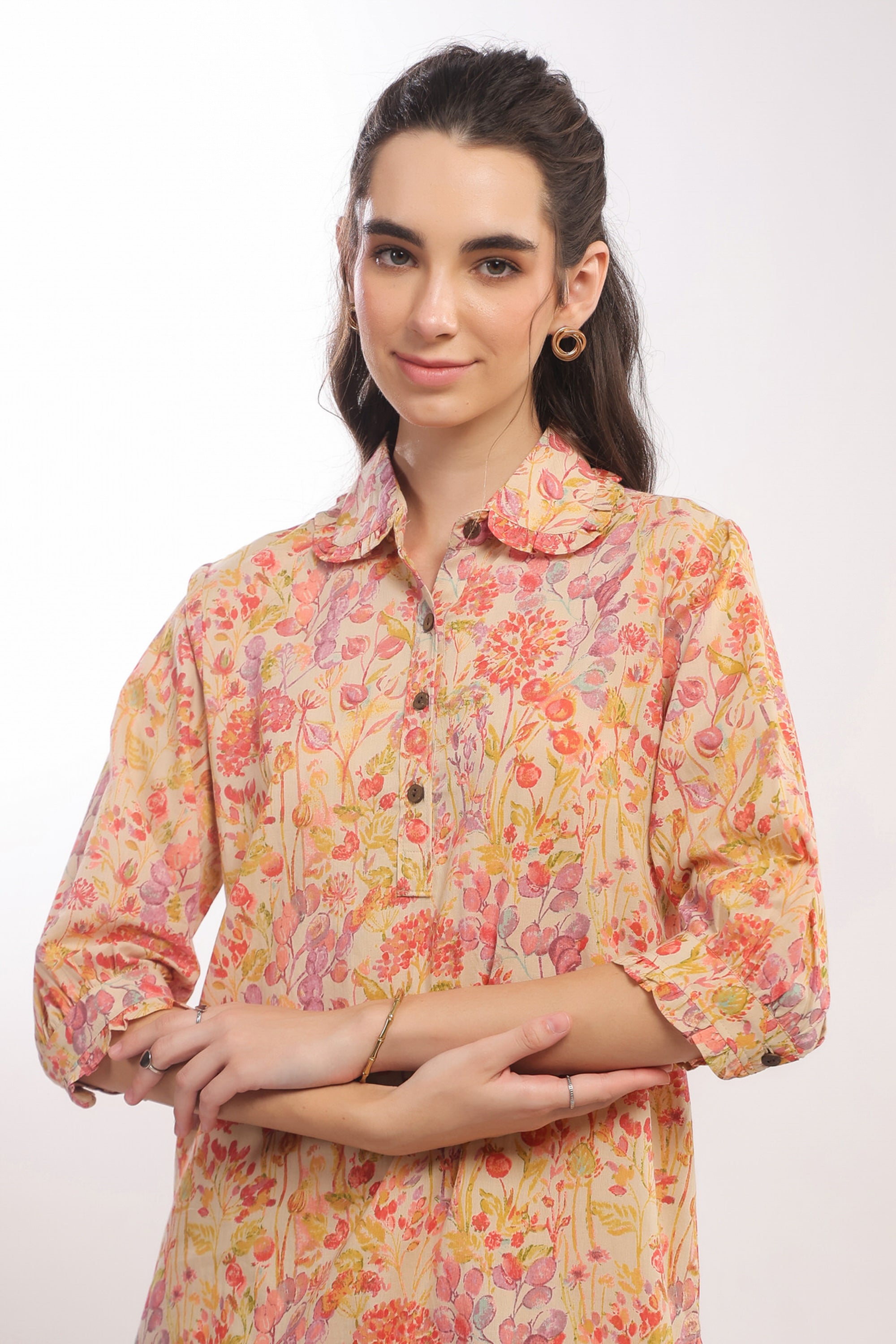 Tangerine Bloom Cotton Co-ord Set