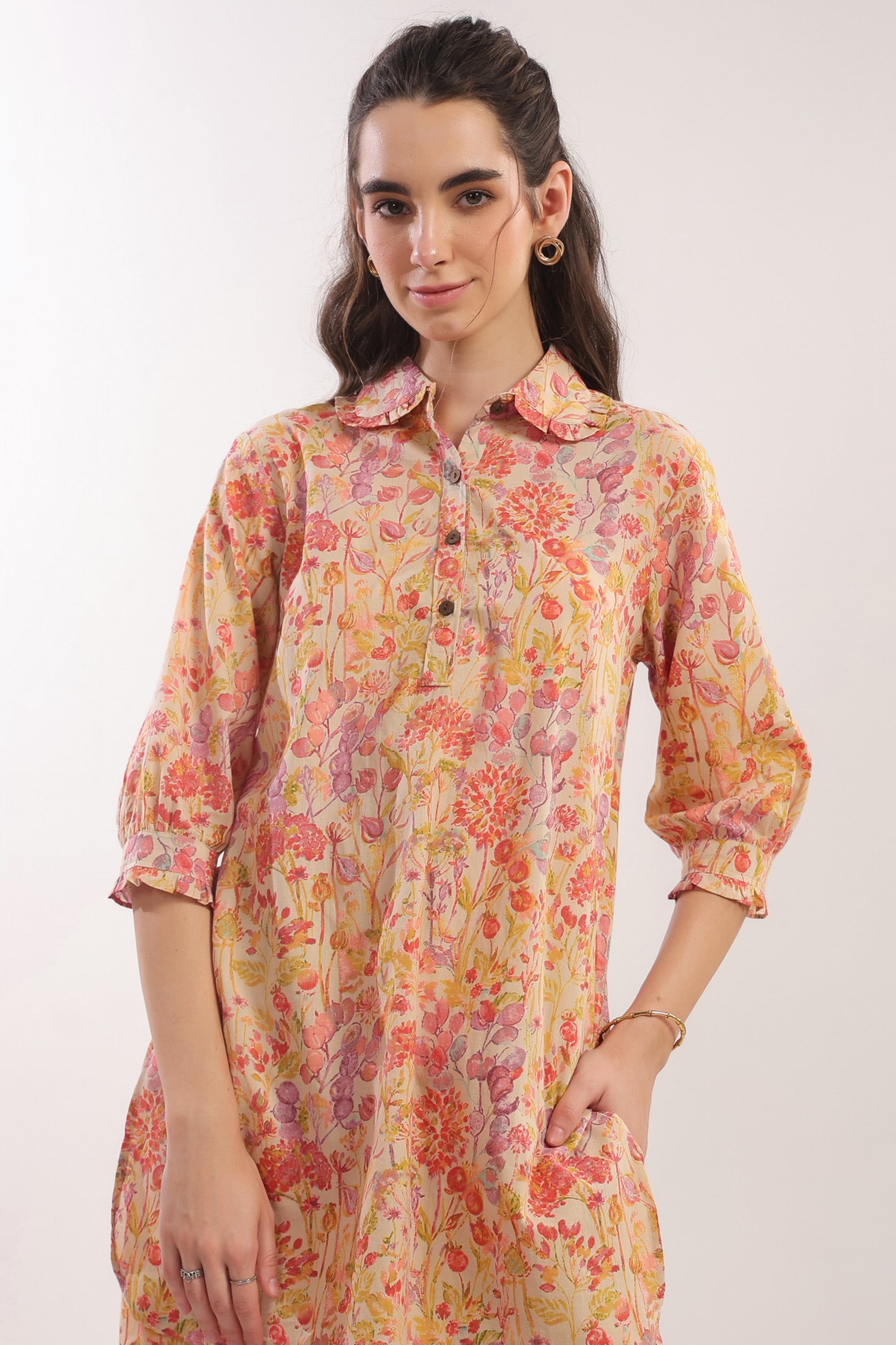 Tangerine Bloom Cotton Co-ord Set