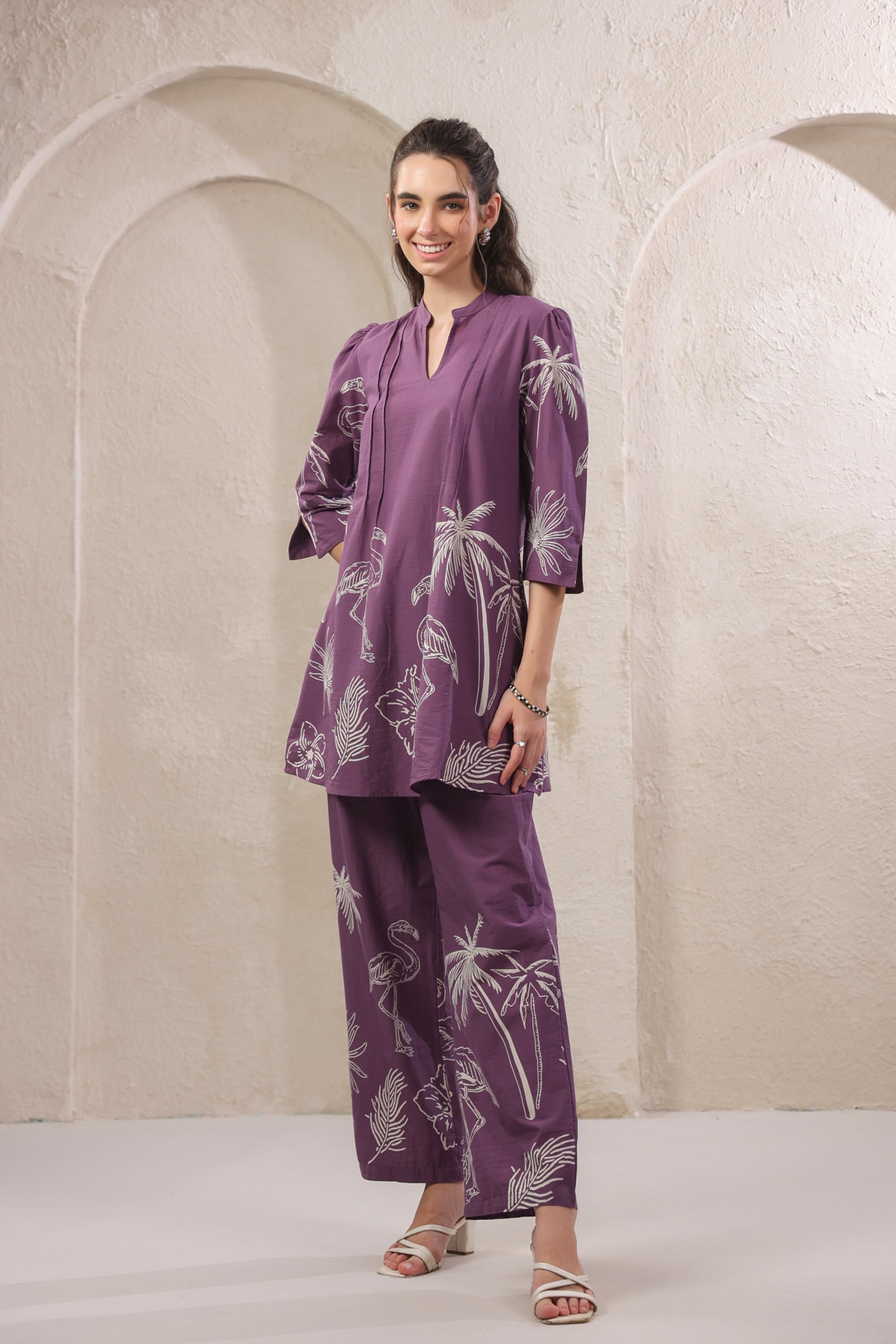 Wild Mauve Printed Cotton Co-ord Set