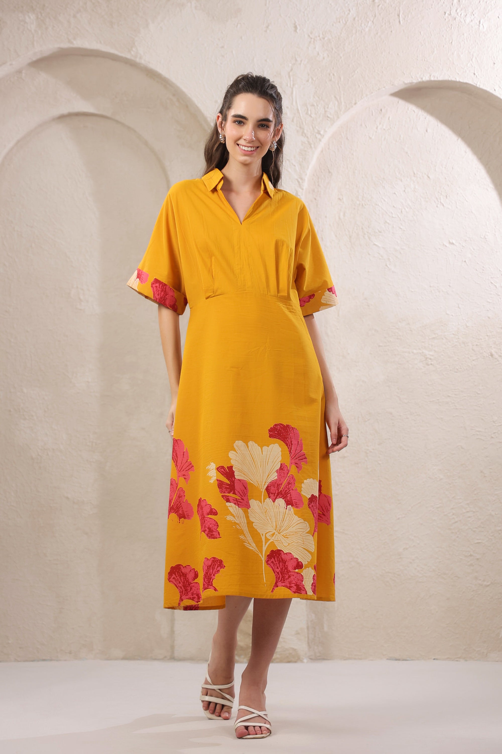 Marigold Rouge Yellow Cotton Dress