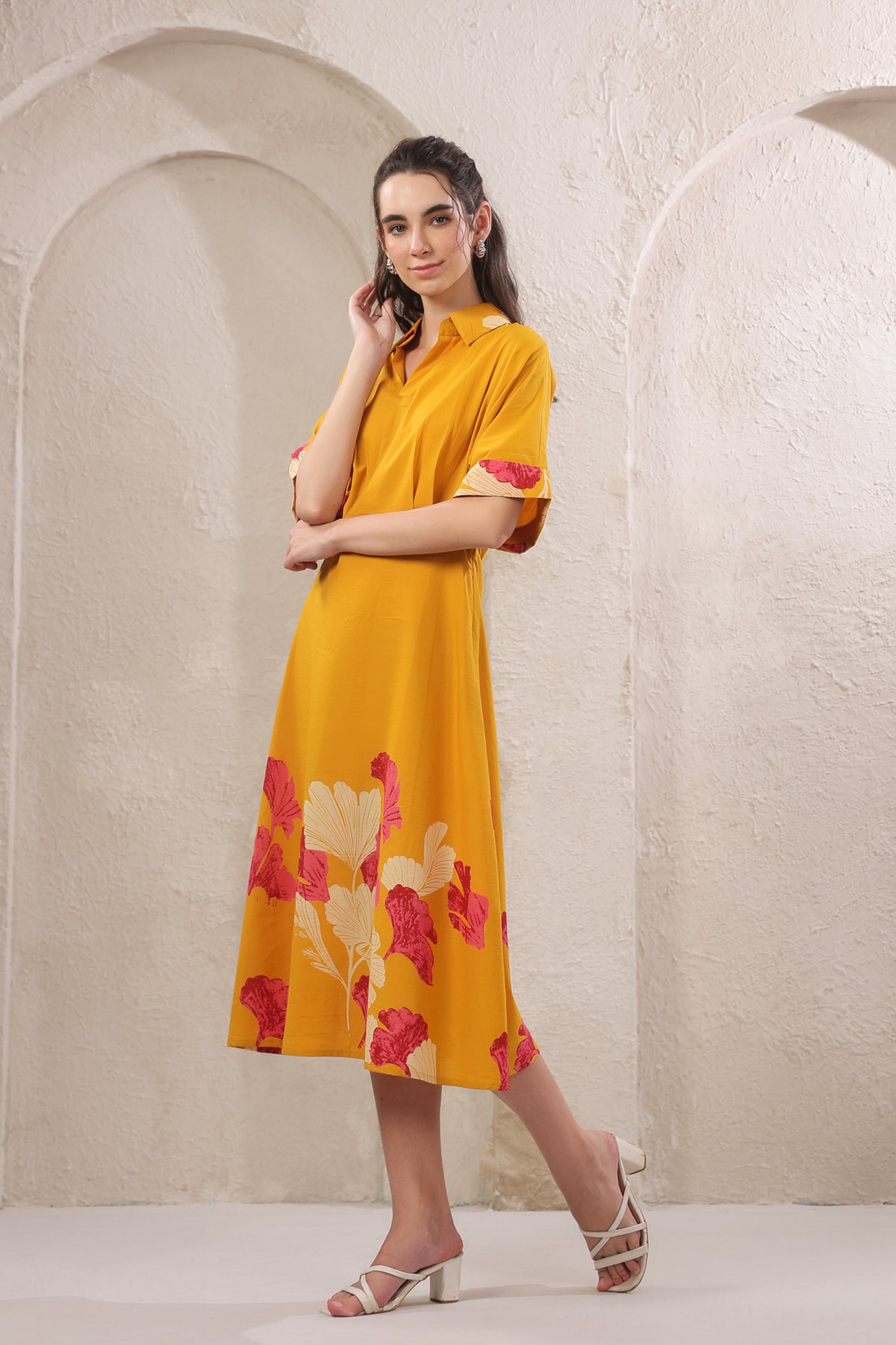 Marigold Rouge Yellow Cotton Dress