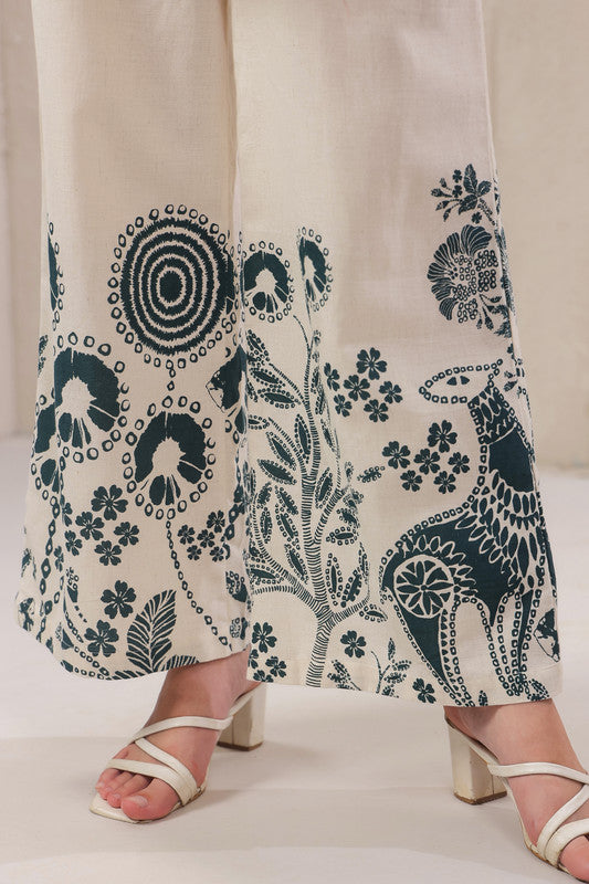 Seashell Bloom Blue Cotton Flex Co-ord Set