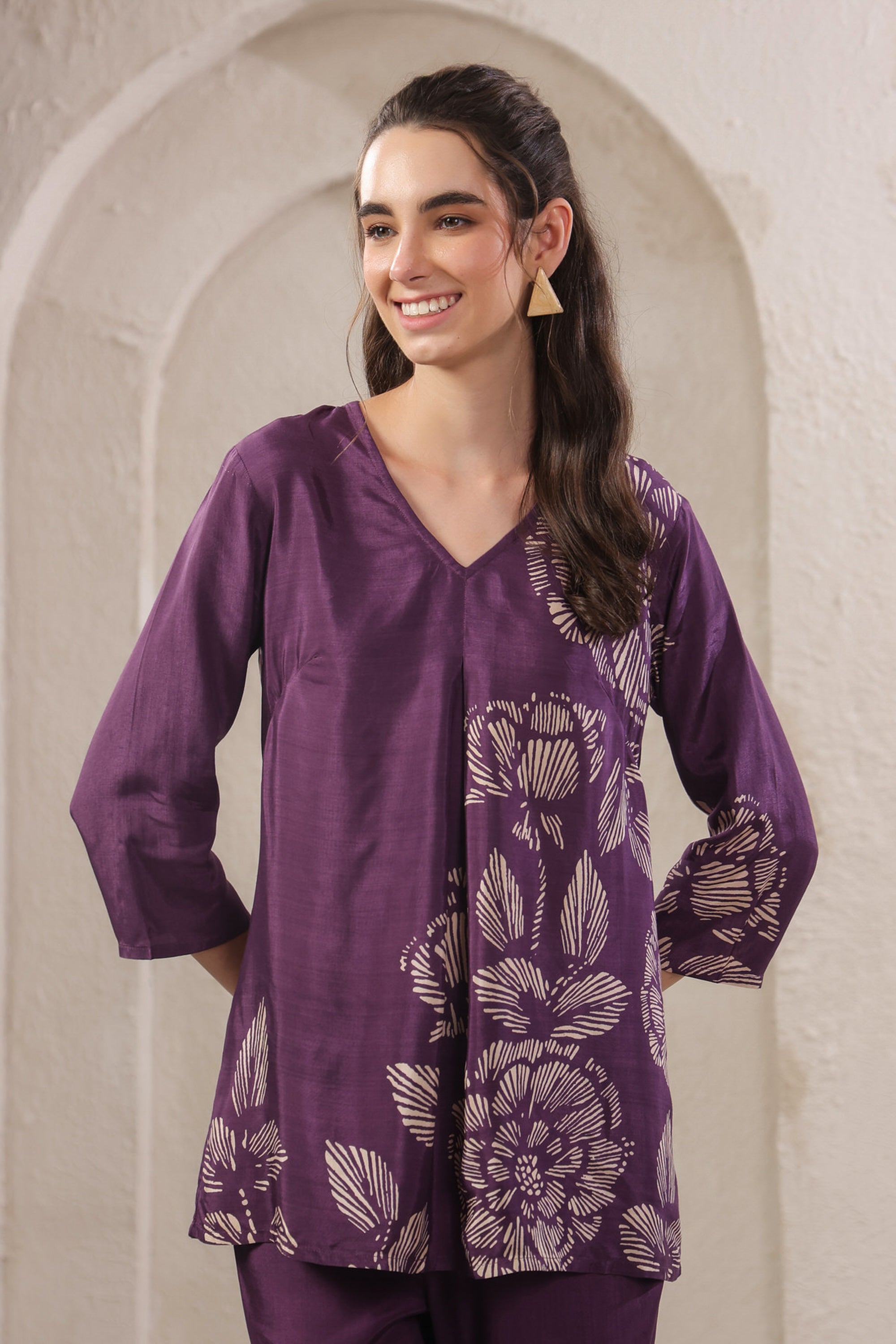 Violet Veil Russian Silk Co-ord Set