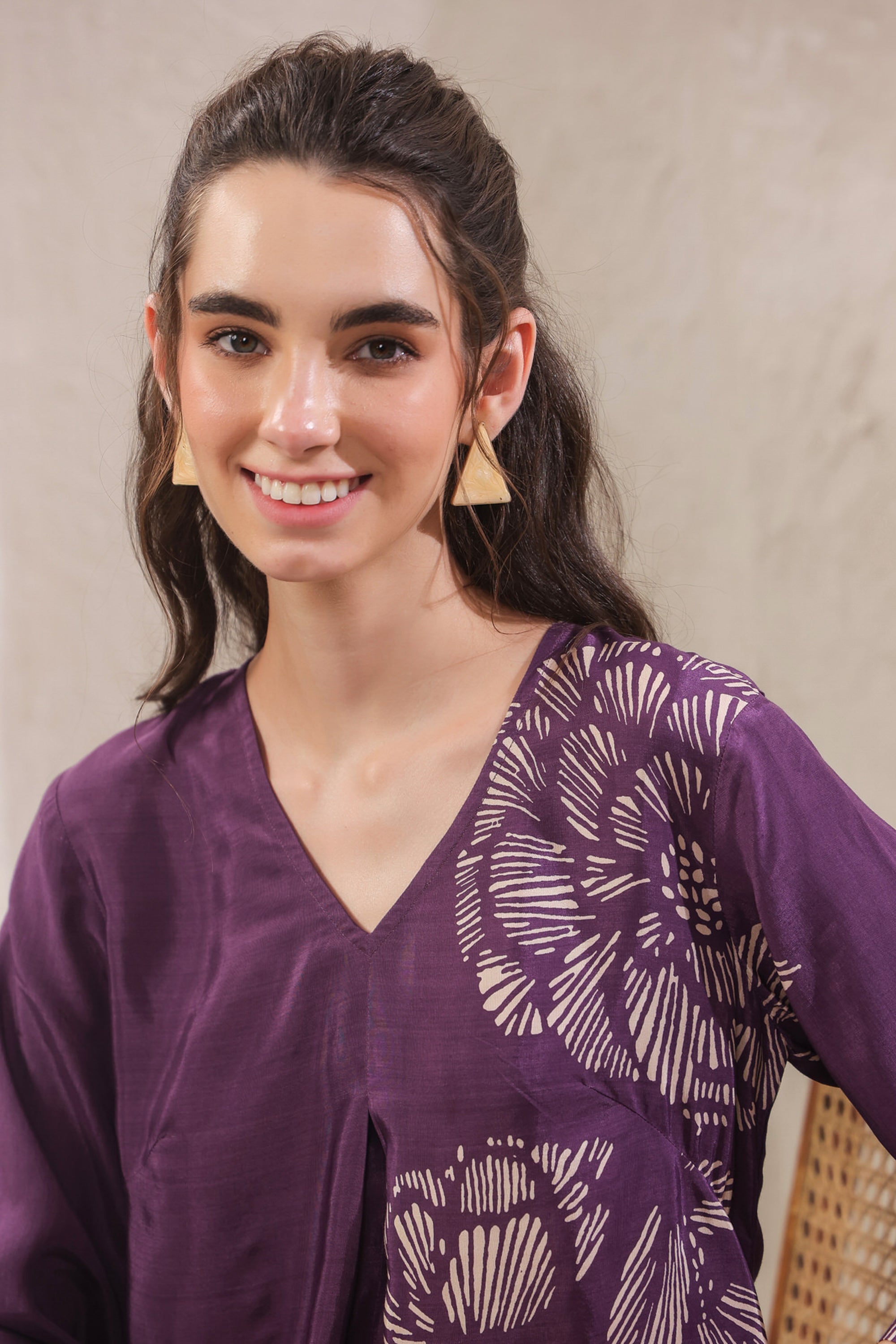 Violet Veil Russian Silk Co-ord Set