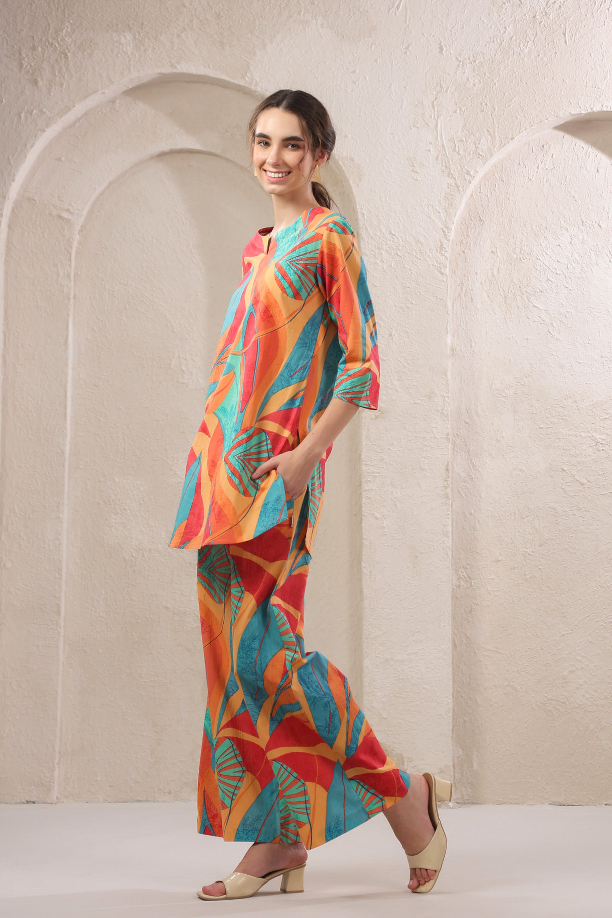 Tropical Tango Multicolour Cotton Co-ord Set