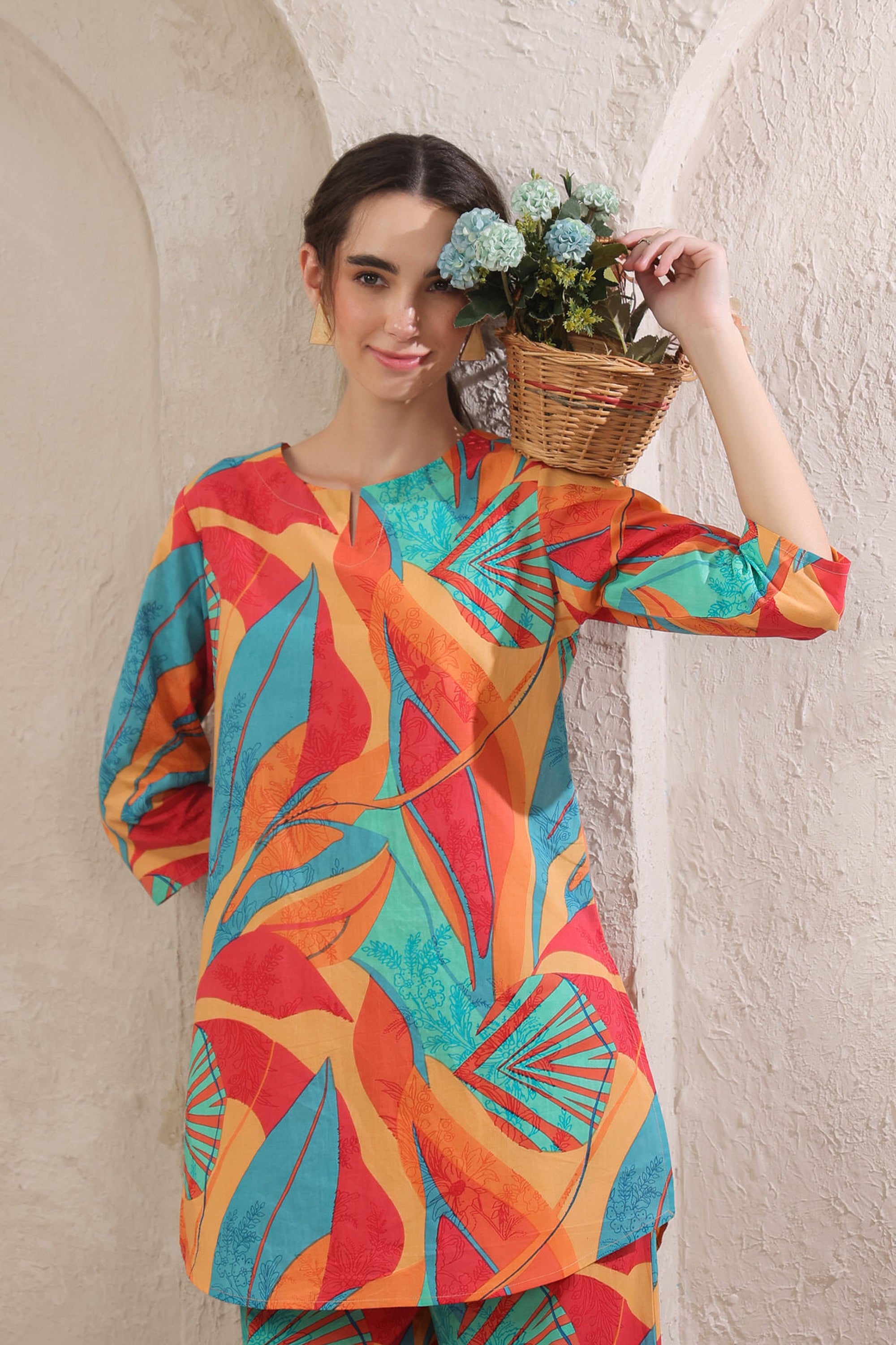 Tropical Tango Multicolour Cotton Co-ord Set