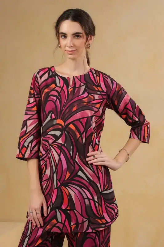 Wine Wild Swirl Cotton Co-ord Set