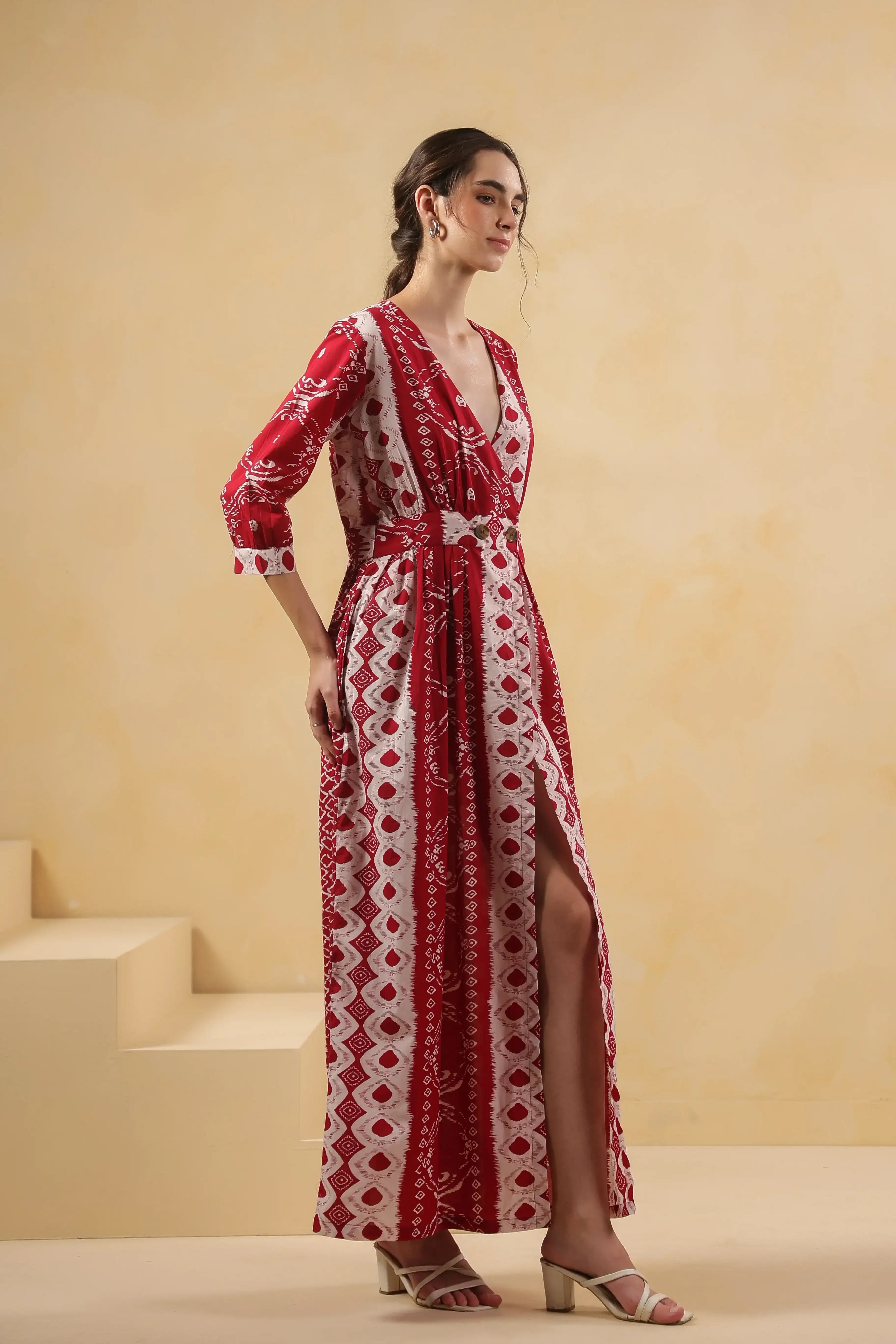 Scarlet Red Vintage Cotton Dress