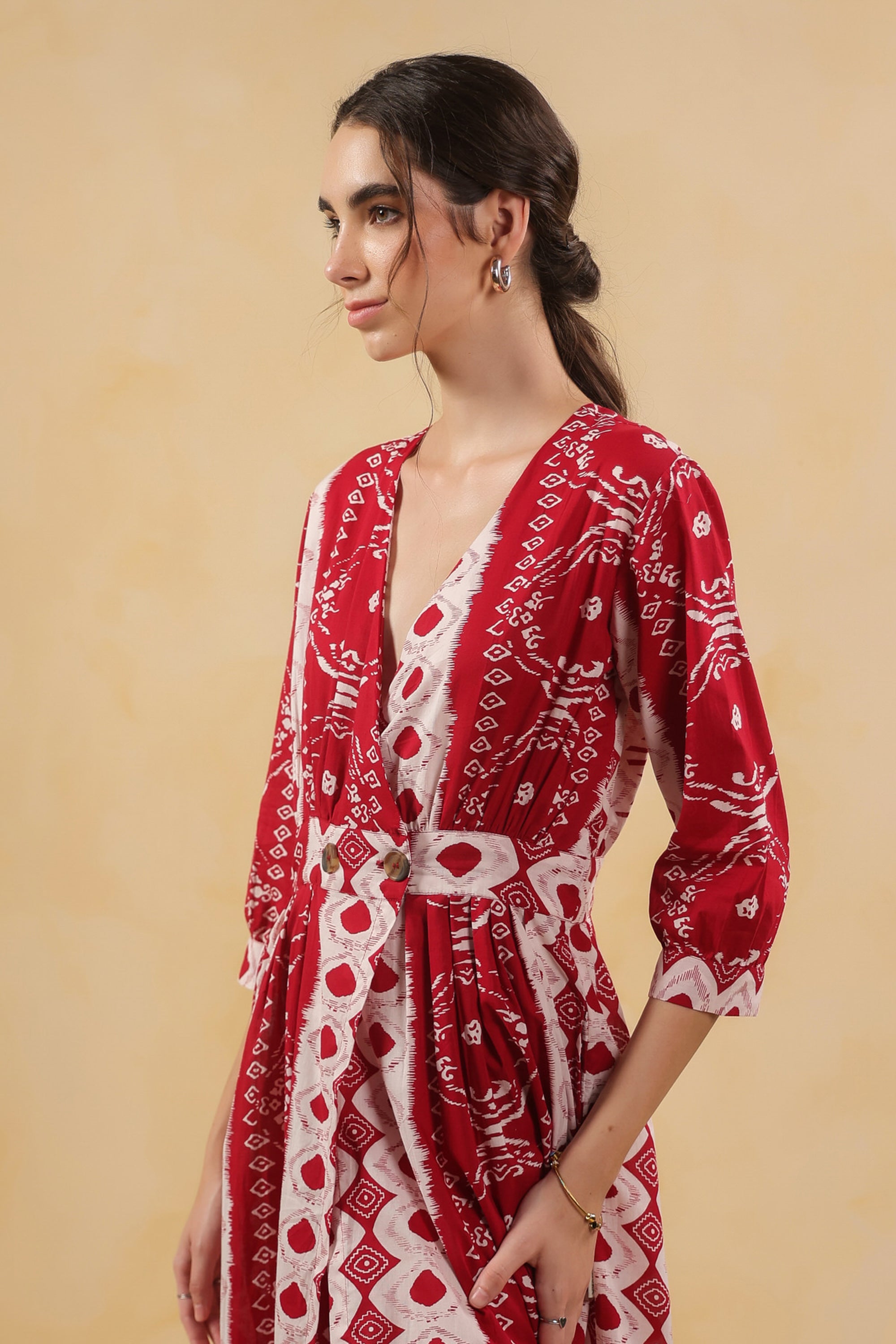 Scarlet Red Vintage Cotton Dress