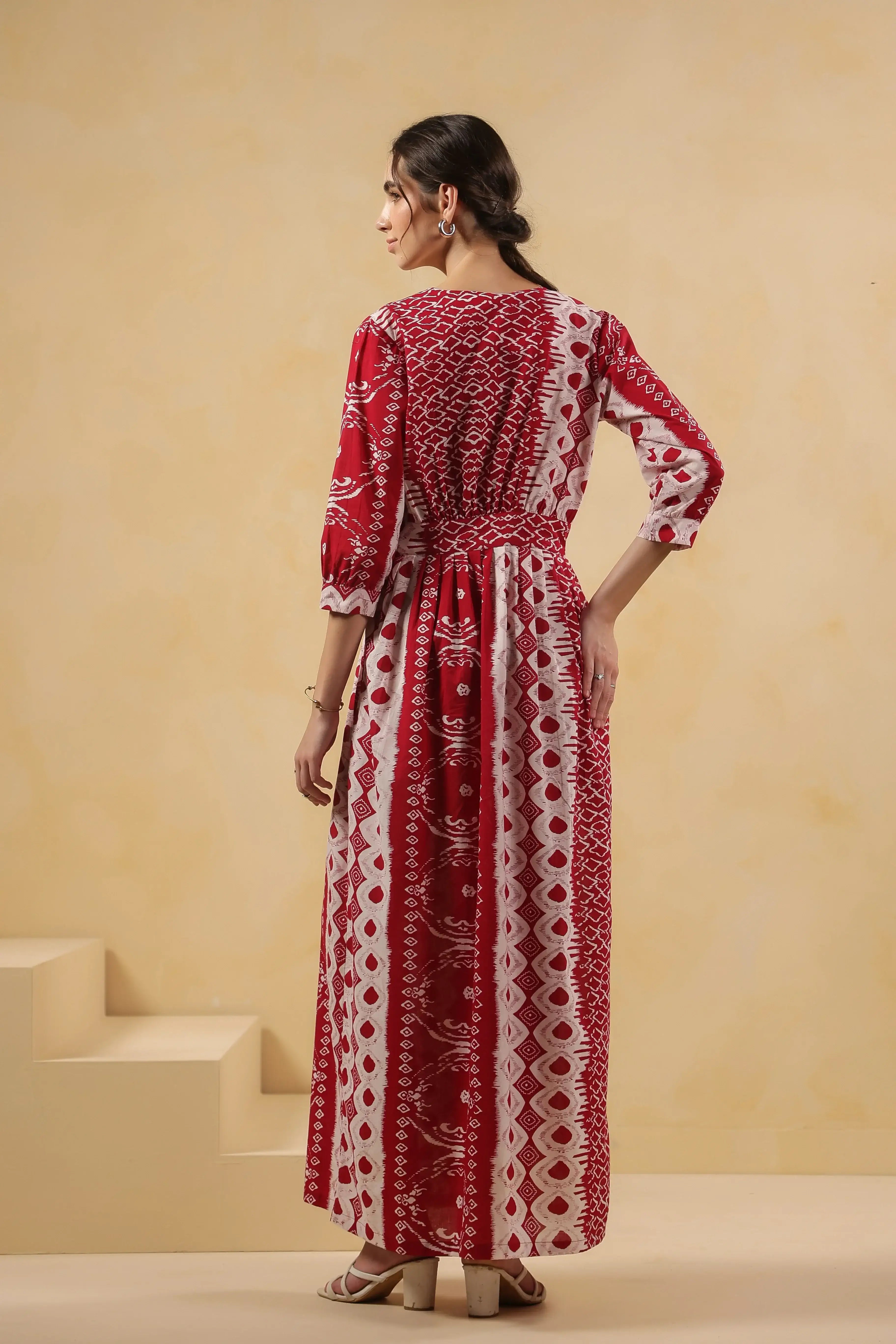 Scarlet Red Vintage Cotton Dress