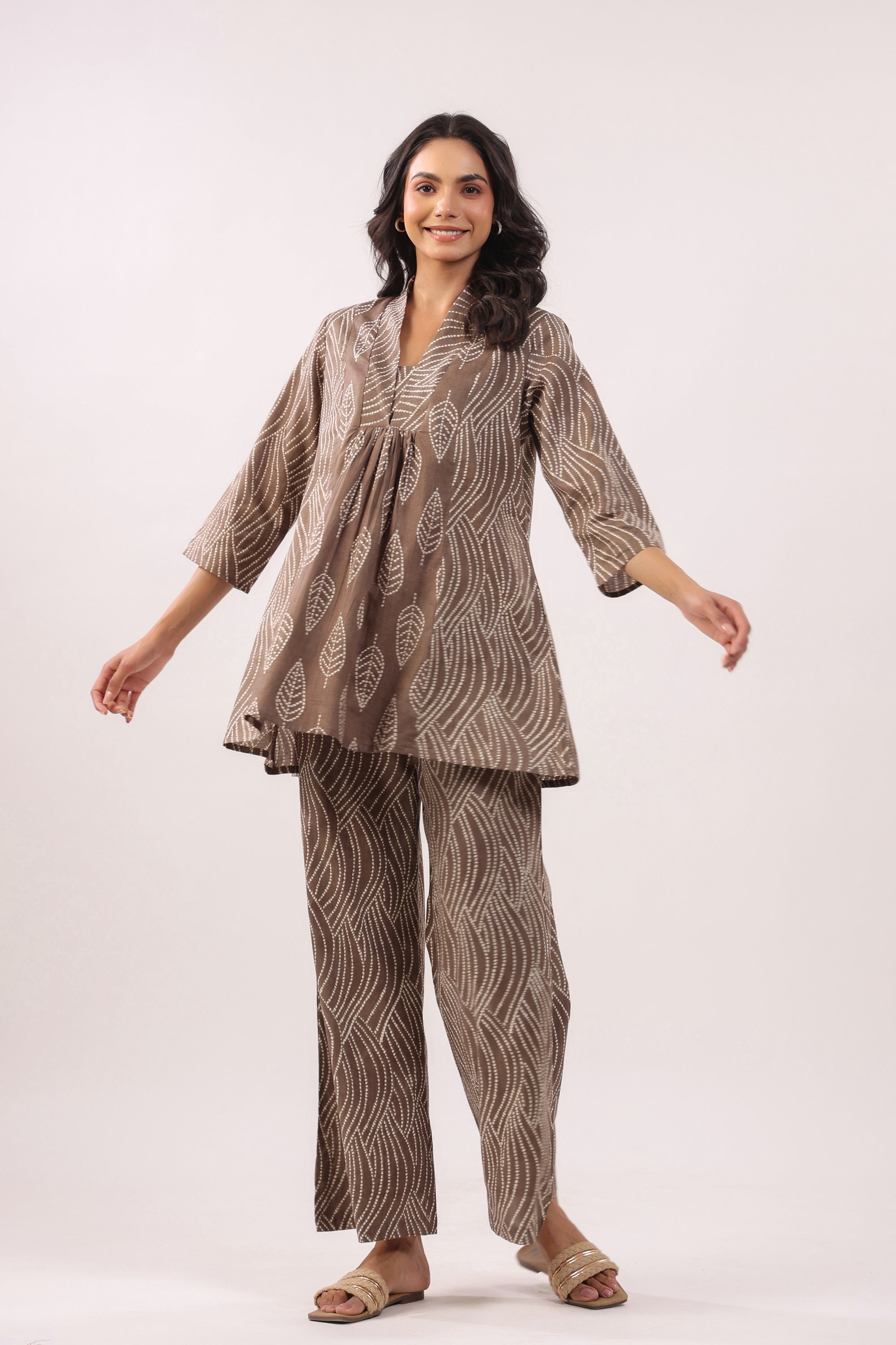 Brown Whisper Cotton Co-ord Set