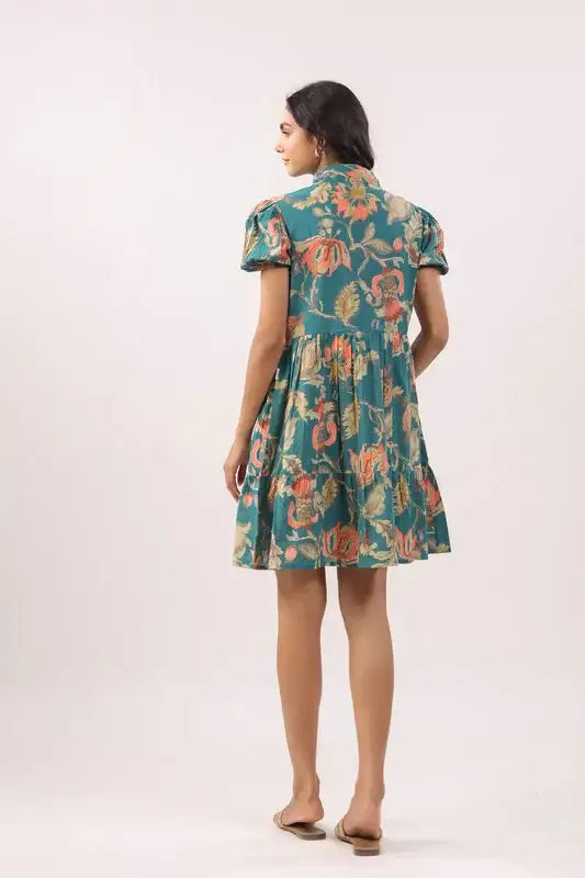 Mystic Teal Cotton Dress