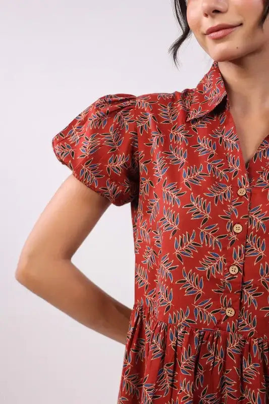 Ruby Radiance Cotton Dress