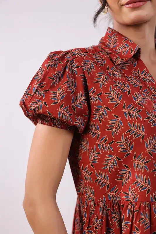 Ruby Radiance Cotton Dress