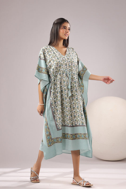 Aqua Grace Printed Cotton Kaftan