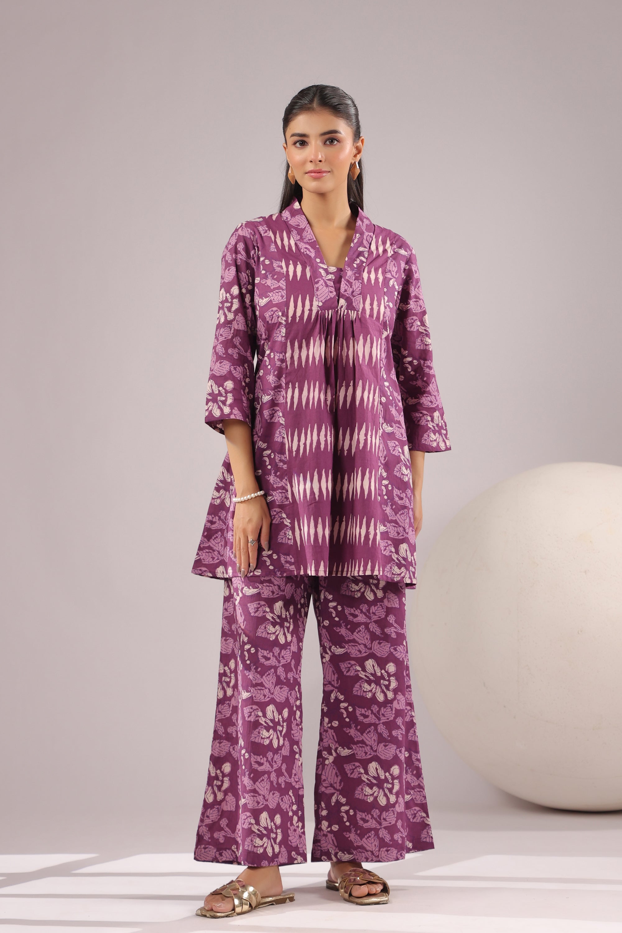 Orchid Aura Printed Cotton Co-ord Set