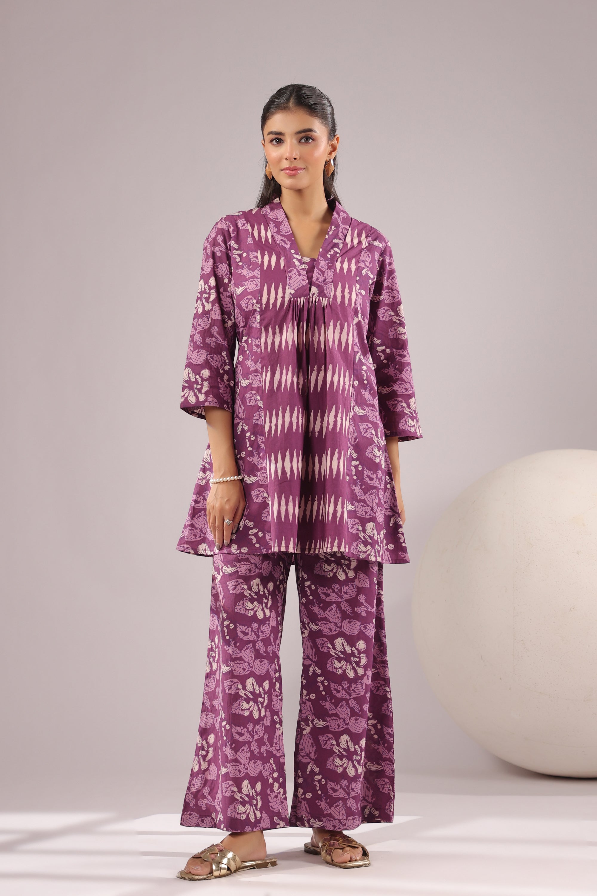 Orchid Aura Printed Cotton Co-ord Set