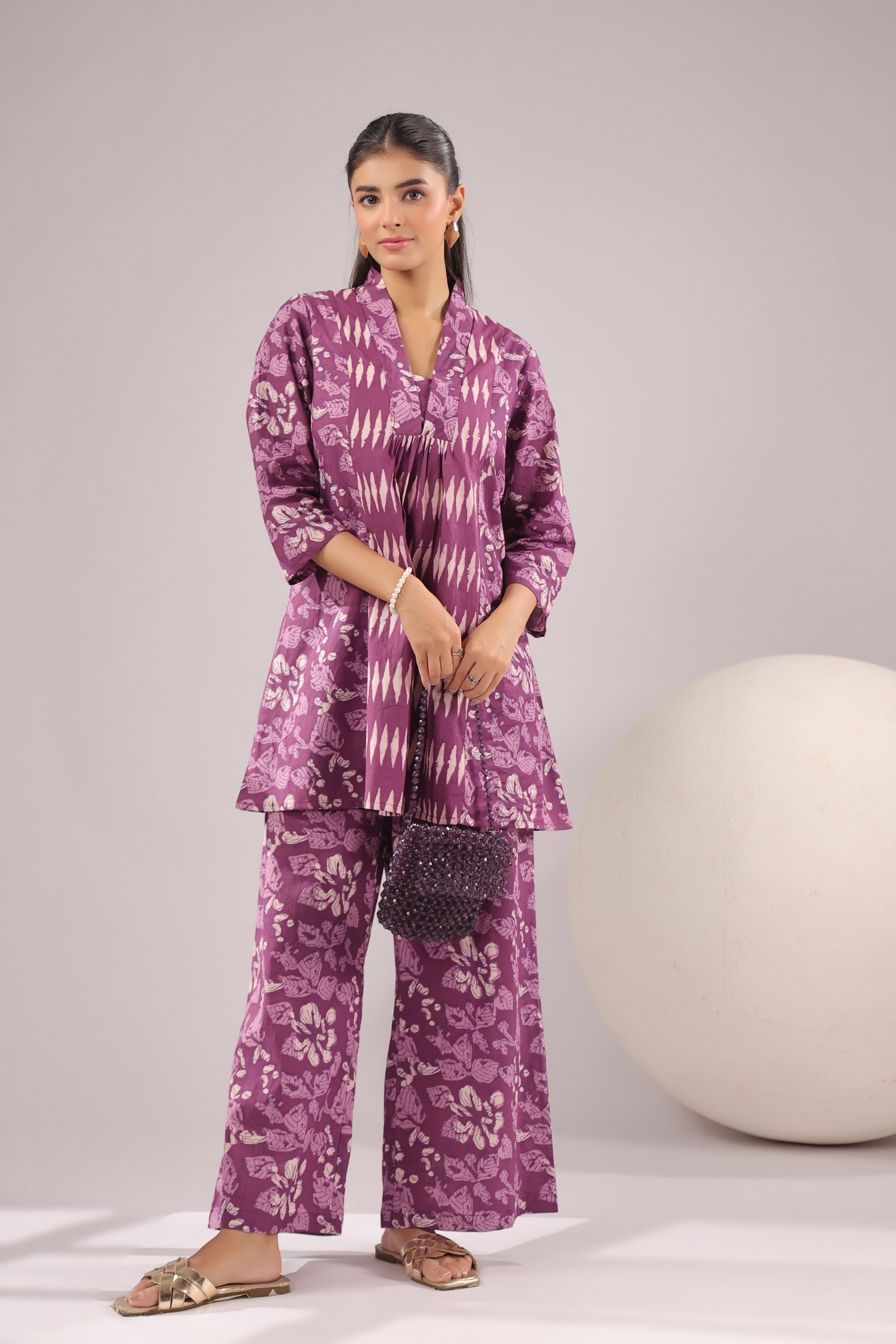 Orchid Aura Printed Cotton Co-ord Set