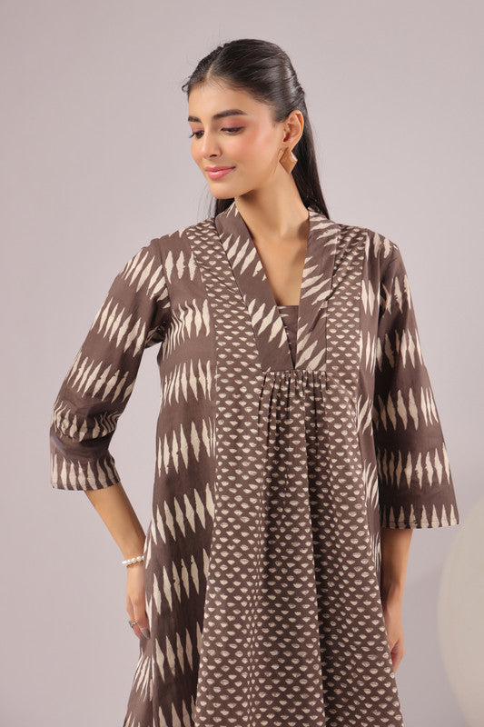 Mocha Mirage Printed Cotton Co-ord Set