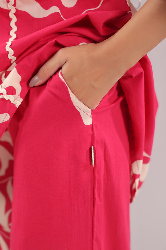 Fuchsia Bloom Printed Cotton Co-ord Set
