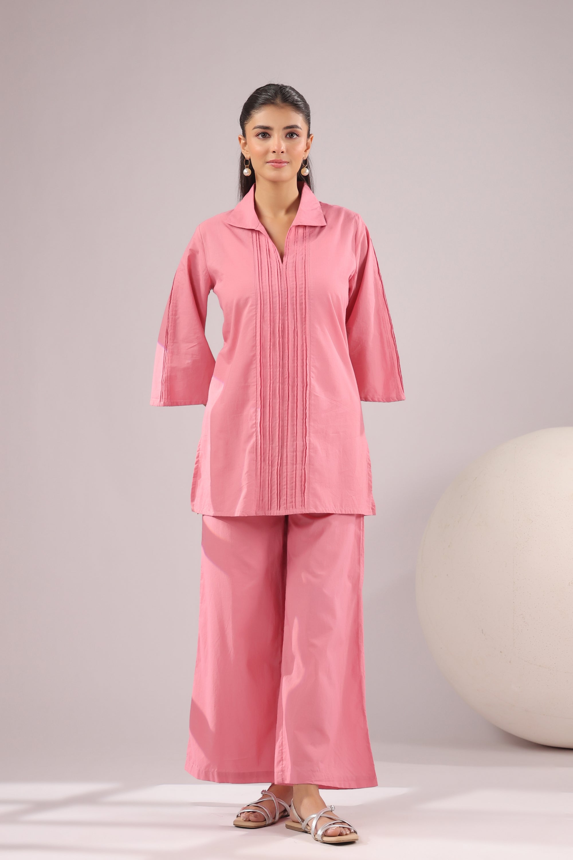 Rose Quartz Solid Cotton Co-ord Set