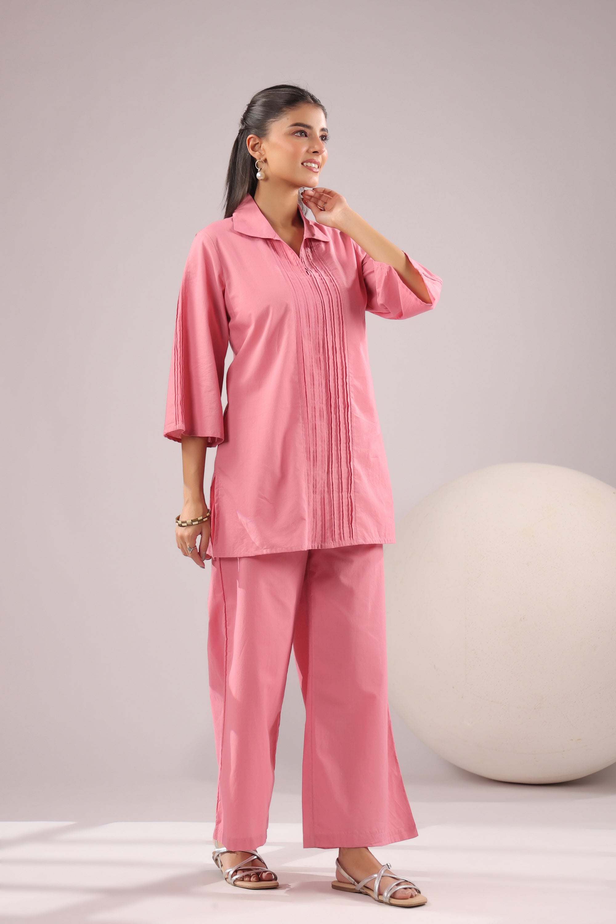 Rose Quartz Solid Cotton Co-ord Set