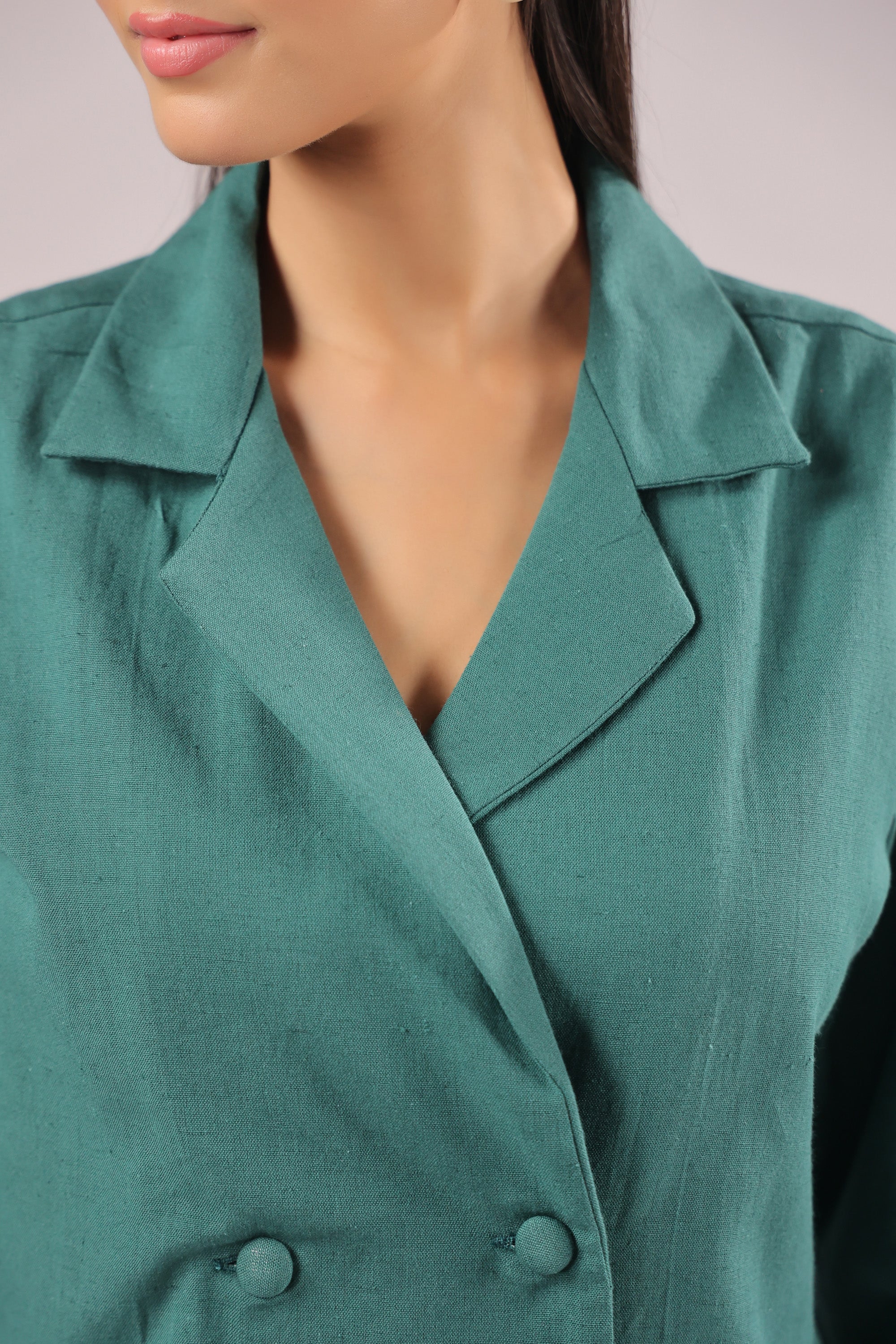 Emerald Ease Solid Cotton Flex Co-ord Set