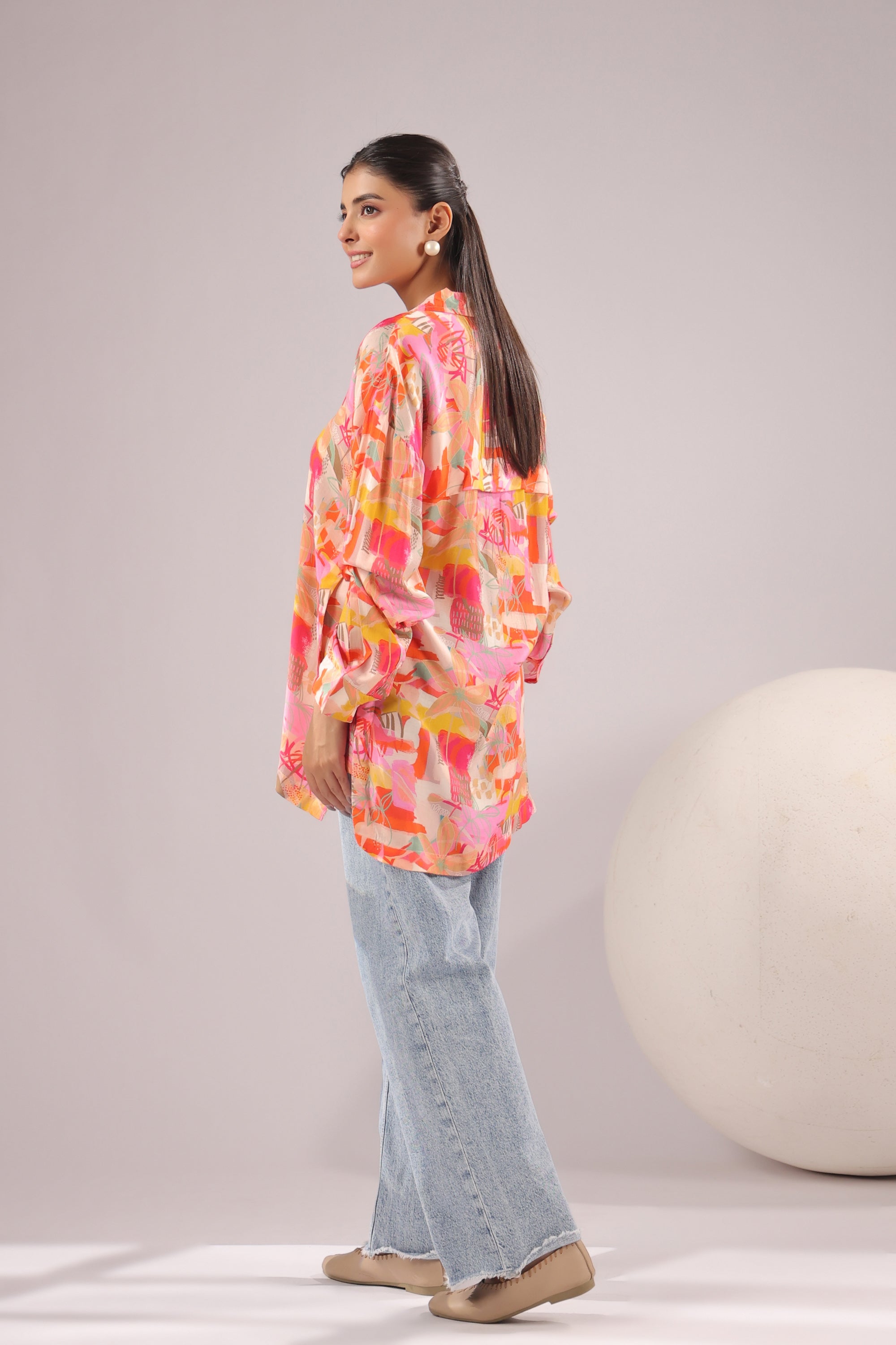 Sunset Mirage Printed Muslin Silk Shirt