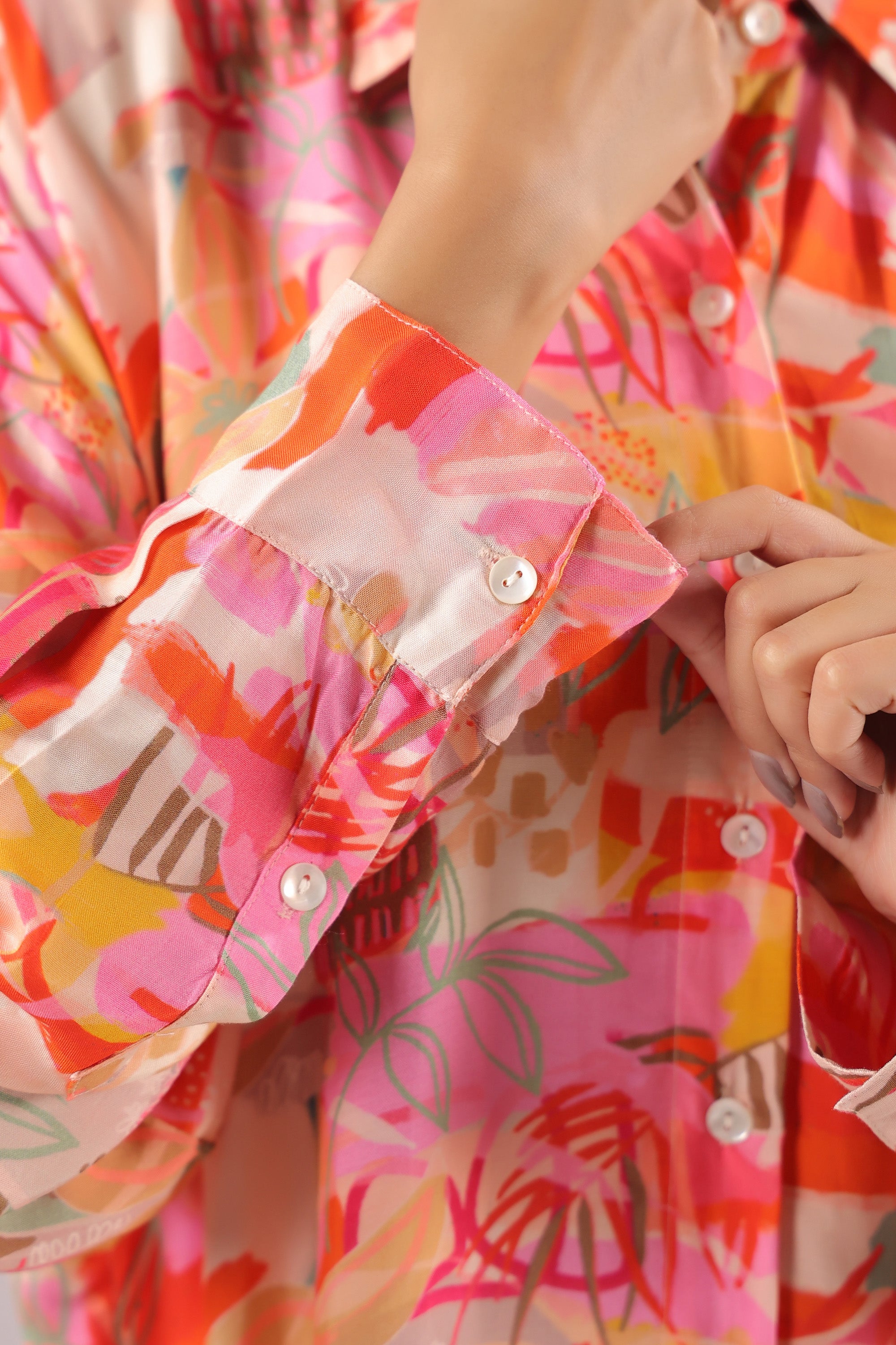 Sunset Mirage Printed Muslin Silk Shirt