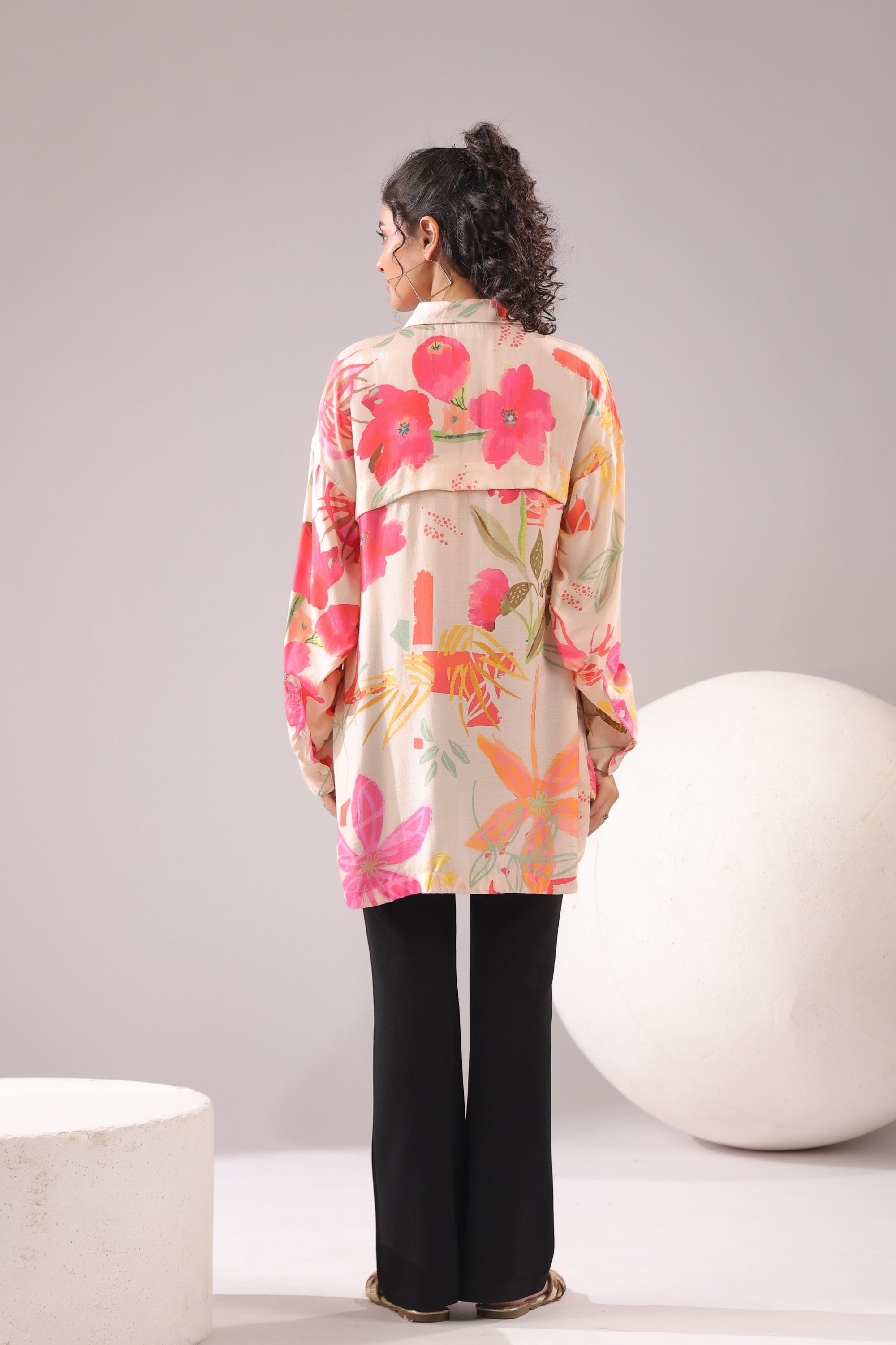 Floral Muse Printed Muslin Silk Shirt