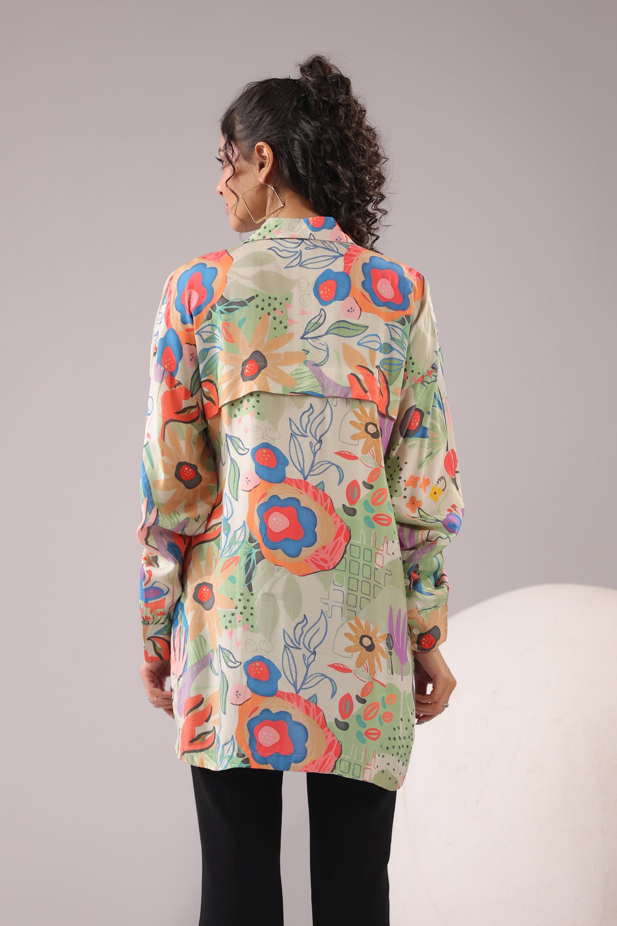 Garden Glow Printed Muslin Silk Shirt