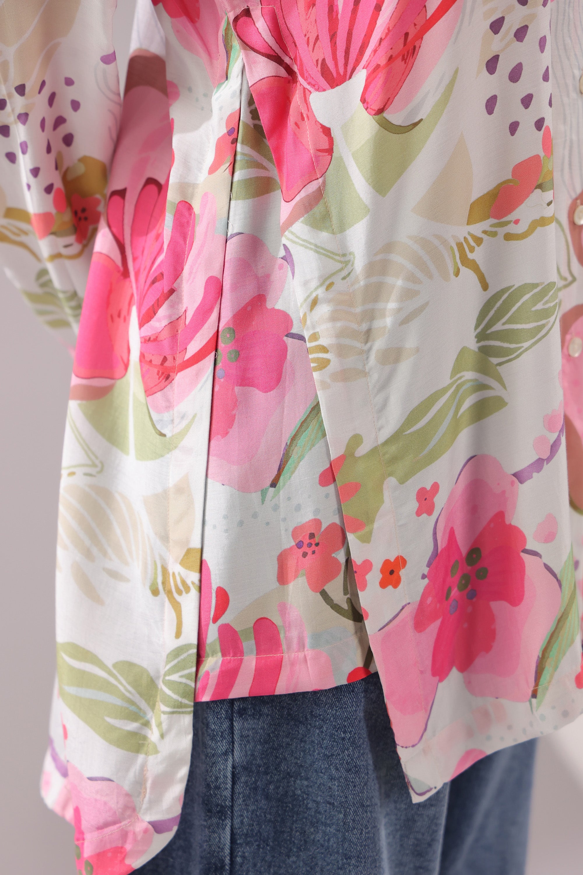 Blush Meadow Printed Muslin Silk Shirt