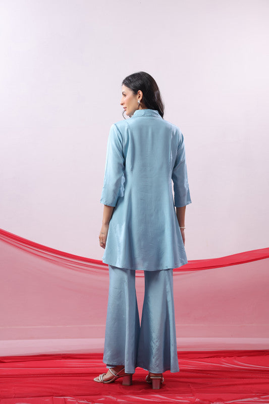 Sky Blue Solid Co-ord Set