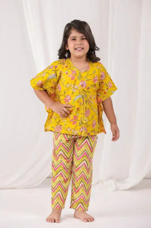 Sunlit Floral Kaftan Cotton Set