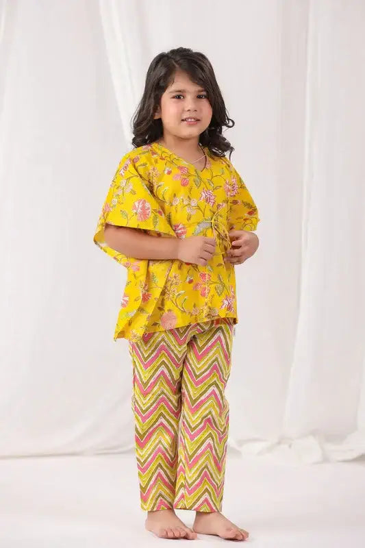 Sunlit Floral Kaftan Cotton Set