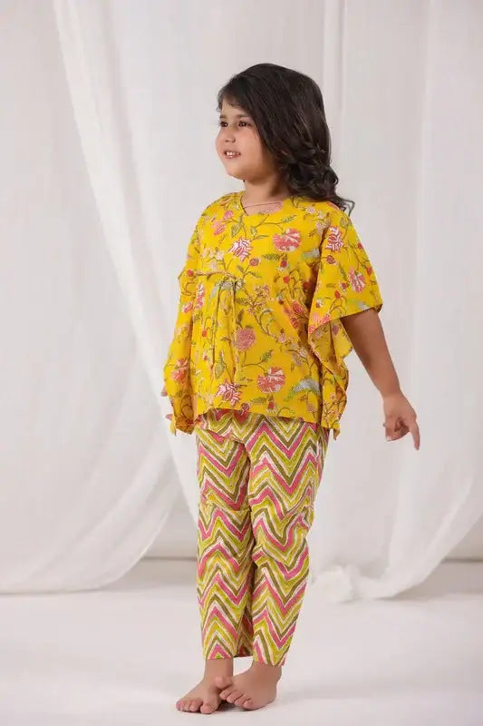 Sunlit Floral Kaftan Cotton Set