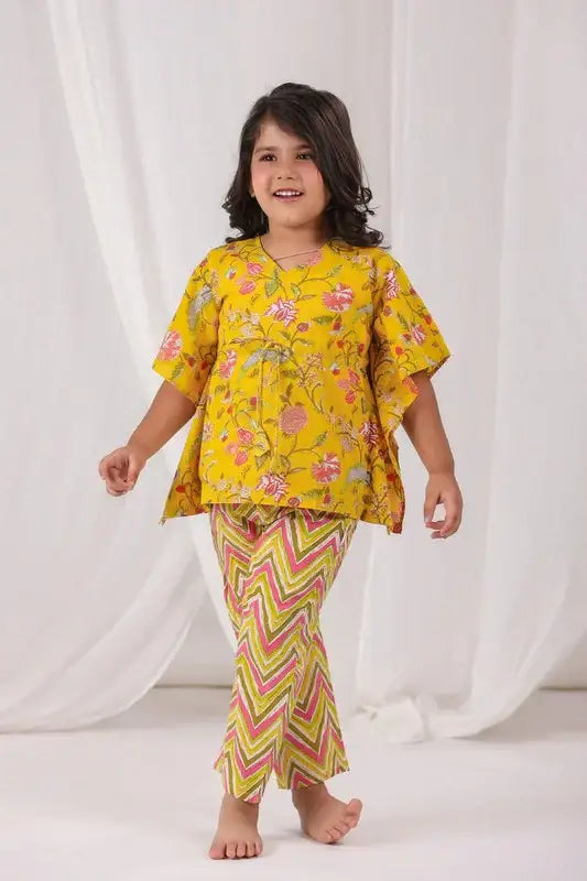 Sunlit Floral Kaftan Cotton Set