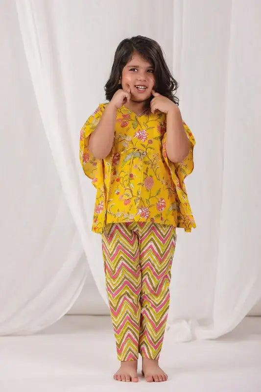 Sunlit Floral Kaftan Cotton Set