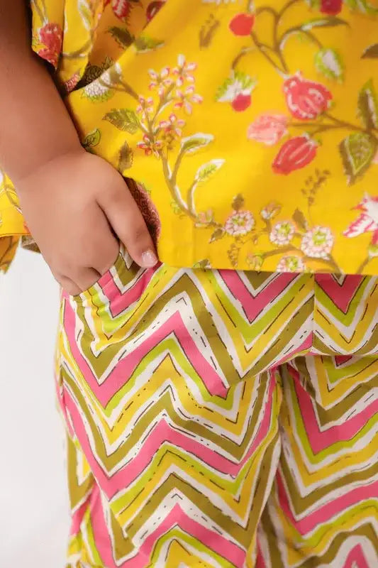 Sunlit Floral Kaftan Cotton Set